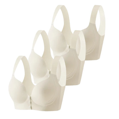 Fall Sweet 3PCS/set Wire-Free Front Closure Plus Size Bra