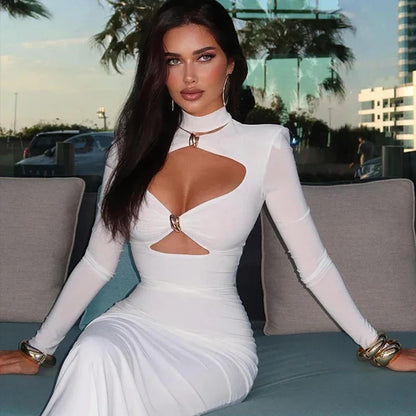 Elegant Sexy Full Sleeves Long Dress