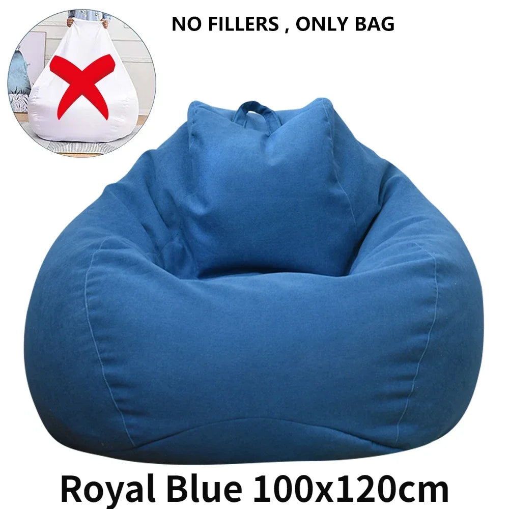Large Bean Bag Chair Sofa Cover Without Filler Lazy Corner Seat