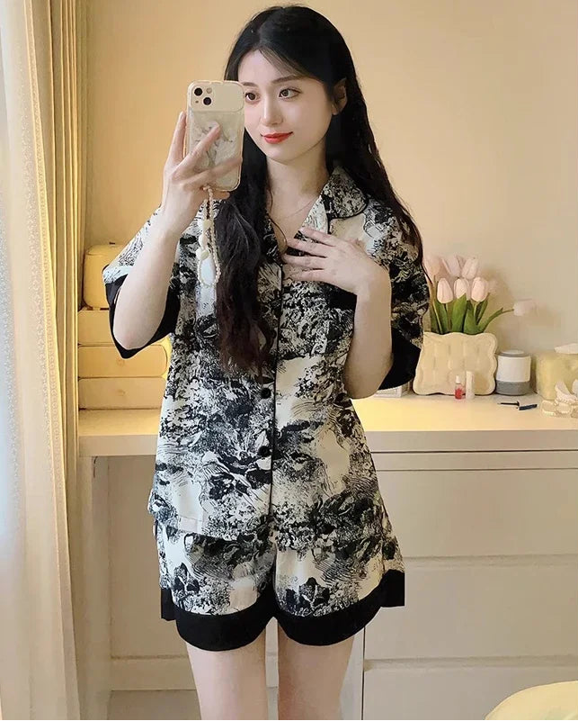 Chinese Elegant Ink and Wash Painting Pajamas
