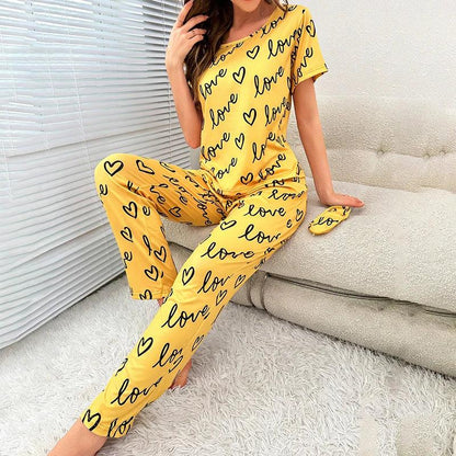 Cartoon Print Pajama Sleepwear Set