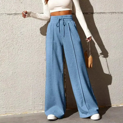 Sports straight tube loose fitting wide leg pants