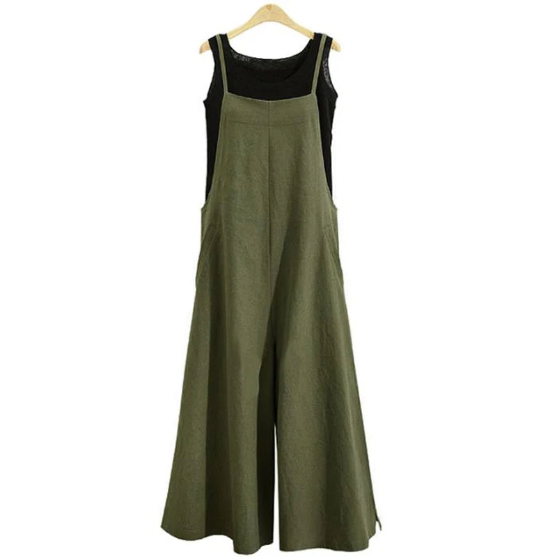 Straps Jumpsuit Summer Wide Leg Pants