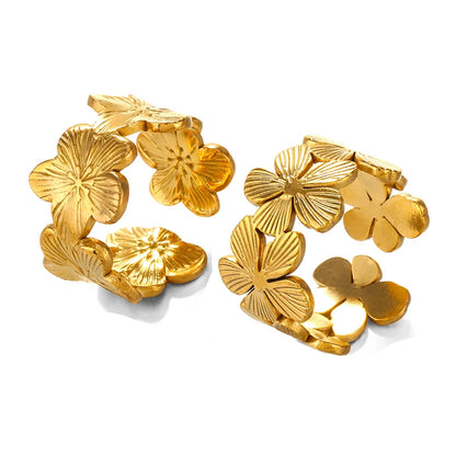DANA 18k Gold Flower Adjustable Rings
