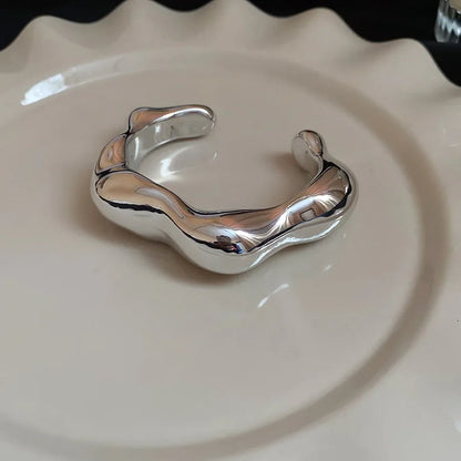 Geometric Glossy Opening Bangle Bracelets