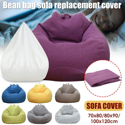 Large Bean Bag Chair Sofa Cover Without Filler Lazy Corner Seat