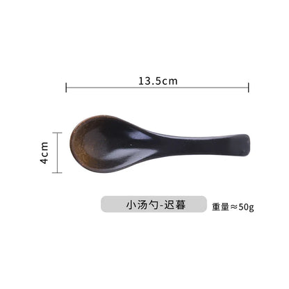 Ceramic Japanese Retro Bone Spoon