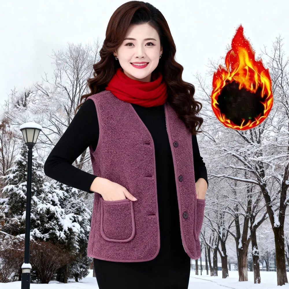 Fleece Thickened Lamb Wool Waistcoat Plus Size Sleeveless Jacket Vest