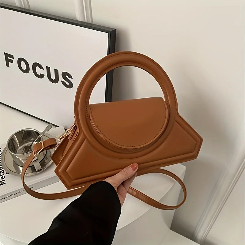 Pu Leather Elegant Tote Versatile Vintage Small Square Bag