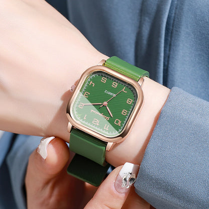 Square Casual Silicone Strap Quartz Watch