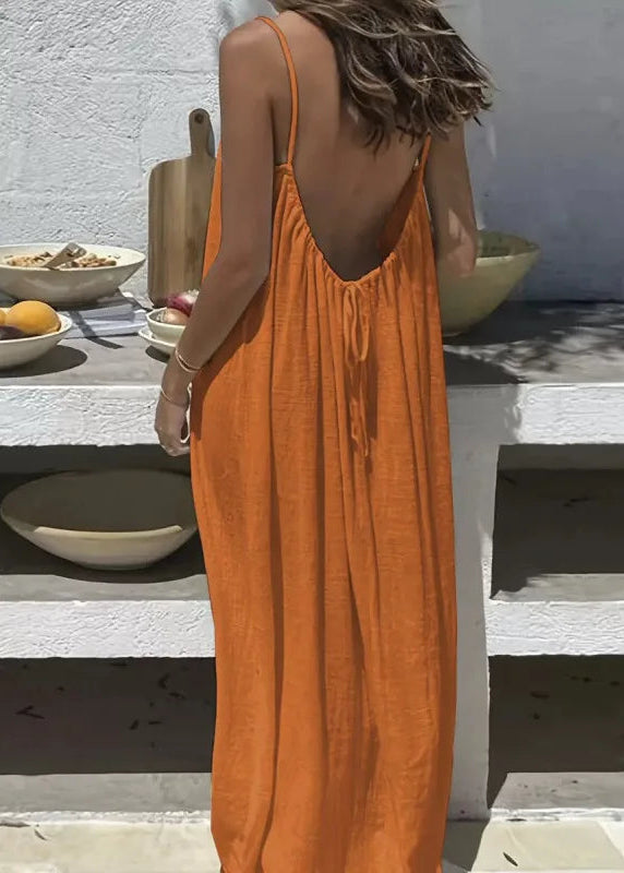 Strapless Backless Long Loose Sleepwear Maxi Dress Pajamas