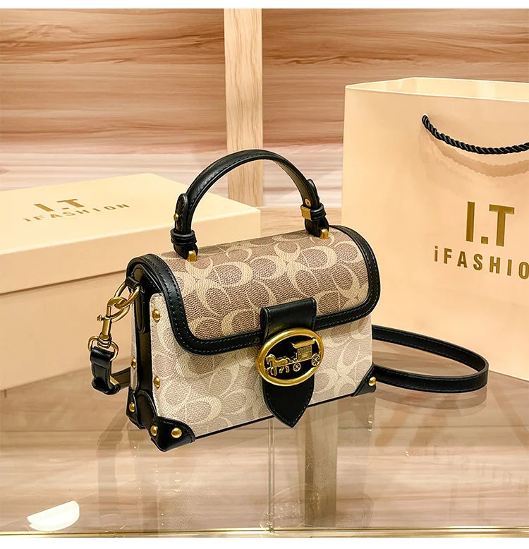 Small crossbody portable box bag