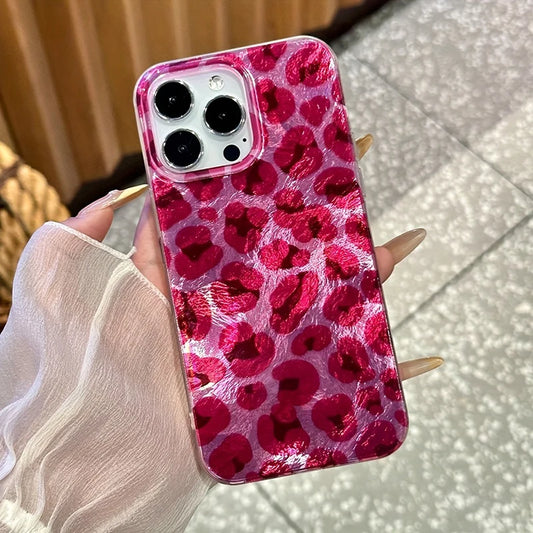 Perforated Vortex Shell IND Pink Leopard Print Case iPhone Cover