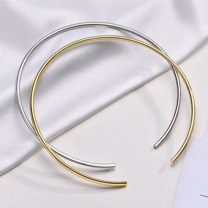Stainless Steel Chocker Collar Open Neck Cuff Torques Minimalist Necklace