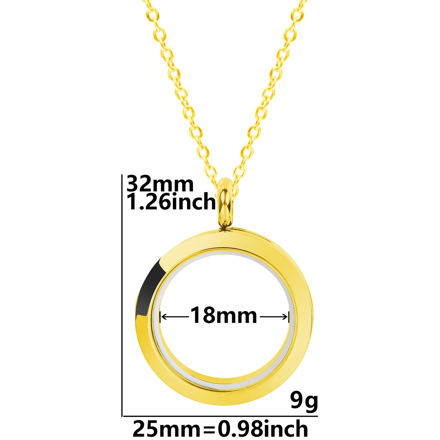 Twist Locket Pendant Photo Floating Charm Necklace