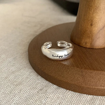 925 Sterling Silver Retro Geometric Asymmetric Rings