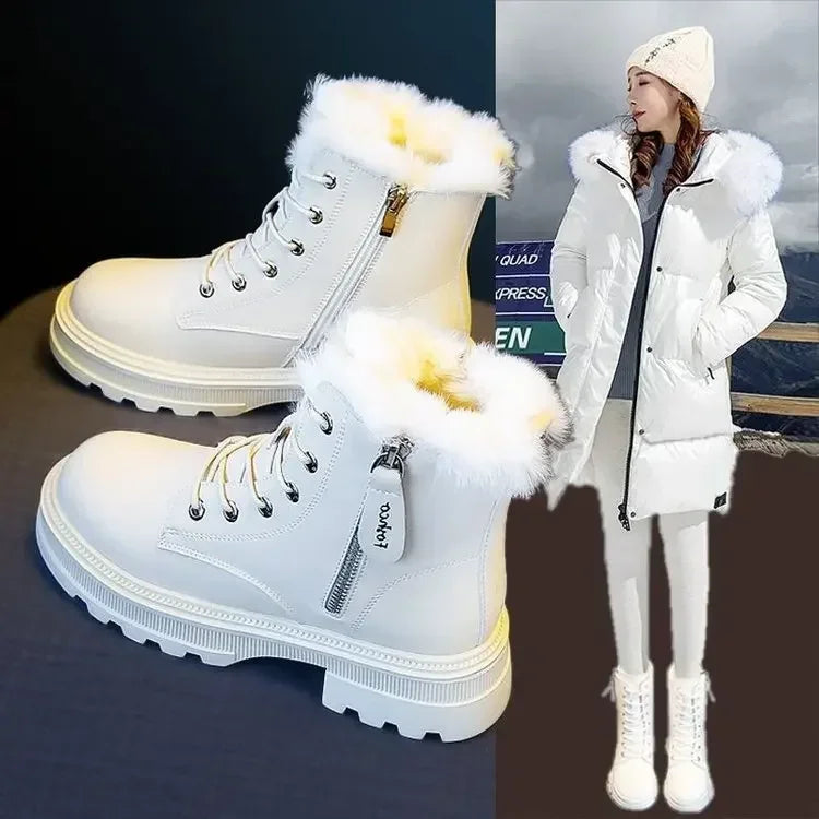 Snow Boots Plush Warm Medium Thickened Warm Snow Flat Boots