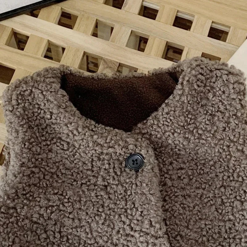 Autumn Winter Baby Plus Velvet Waistcoat Teddy Hair Coat