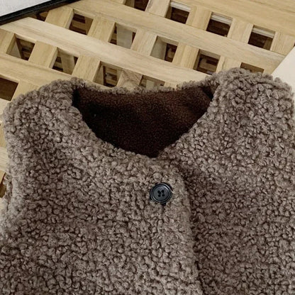 Autumn Winter Baby Plus Velvet Waistcoat Teddy Hair Coat