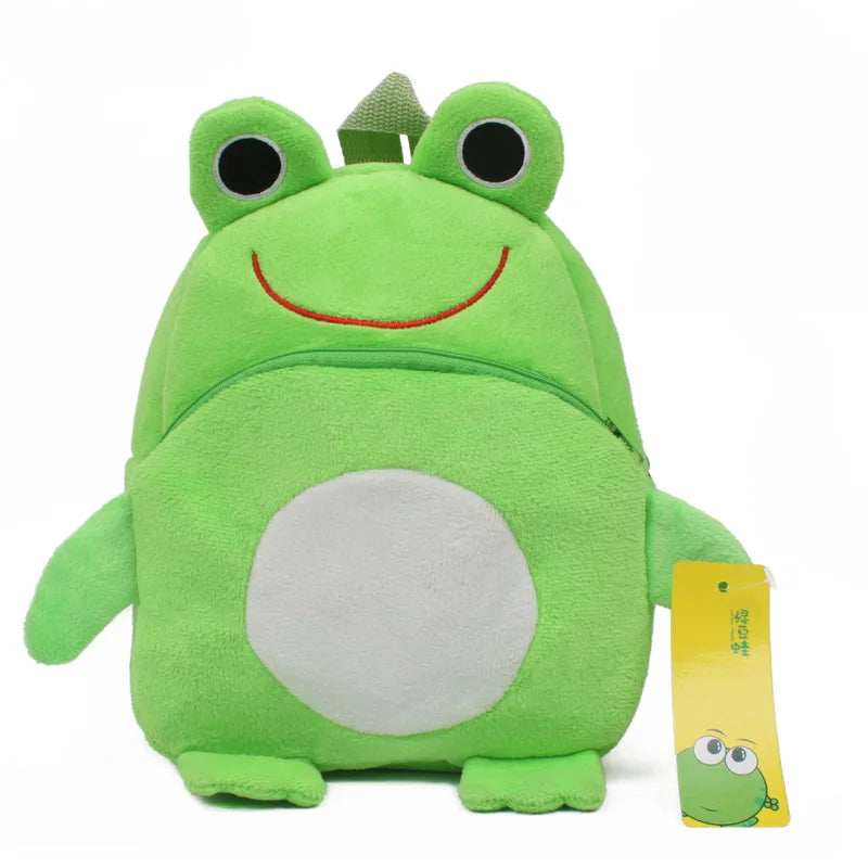 3D School Bags Cartoon Print Plush Kids Backpack Kindergarten Mini Bag