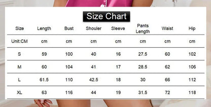 Luxurious Satin Sleepwear Short Sleeve Pyjama Set