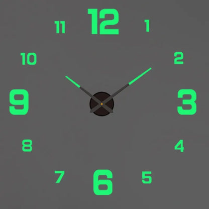 Large Wall Clock 3D DIY Quartz Acrylic Mirror Stickers Clocks