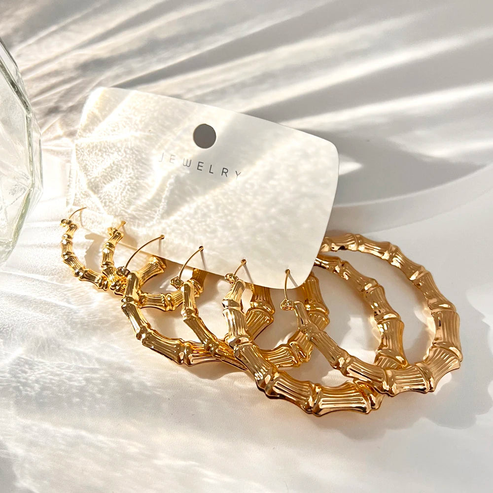 3pairs Hoop Big Geometry Round Circle Earring