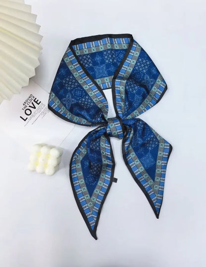 Luxury Long Silk Scarf Animal Horse Print Thin Narrow Scarf Shawl