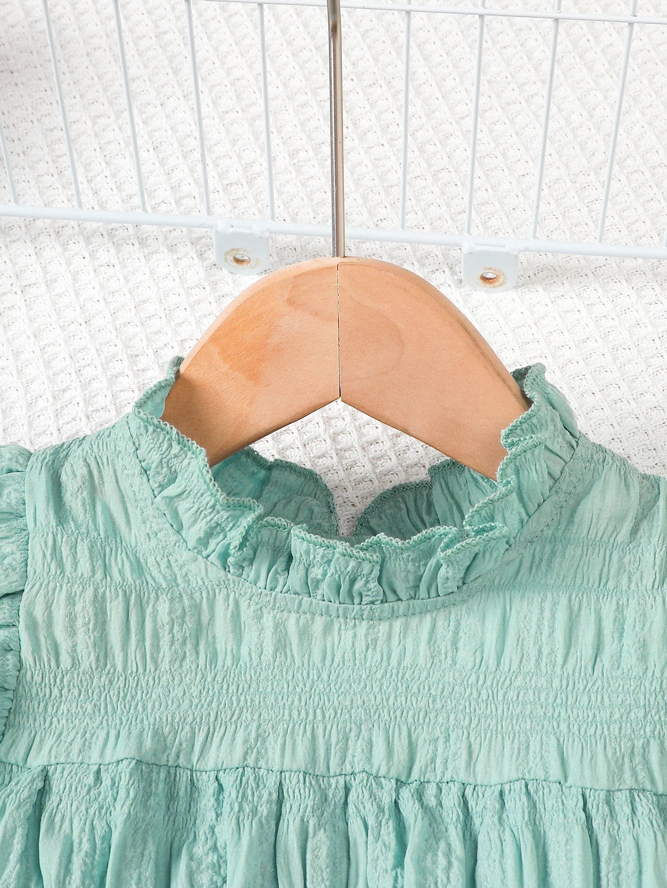 Baby Girl Small Round Neck Ruffle Short Sleeve Set