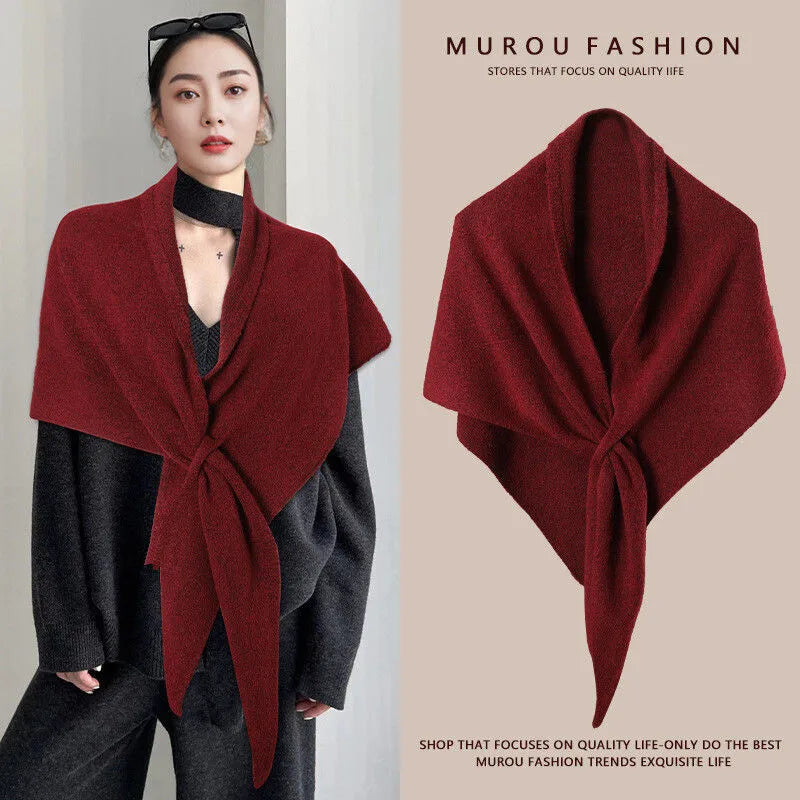 Triangle Scarf Neck Wrap Wool Blended Thickened Warm Shoulder Shawl