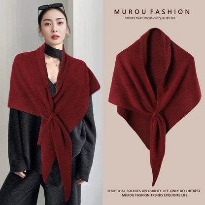 Triangle Scarf Neck Wrap Wool Blended Thickened Warm Shoulder Shawl