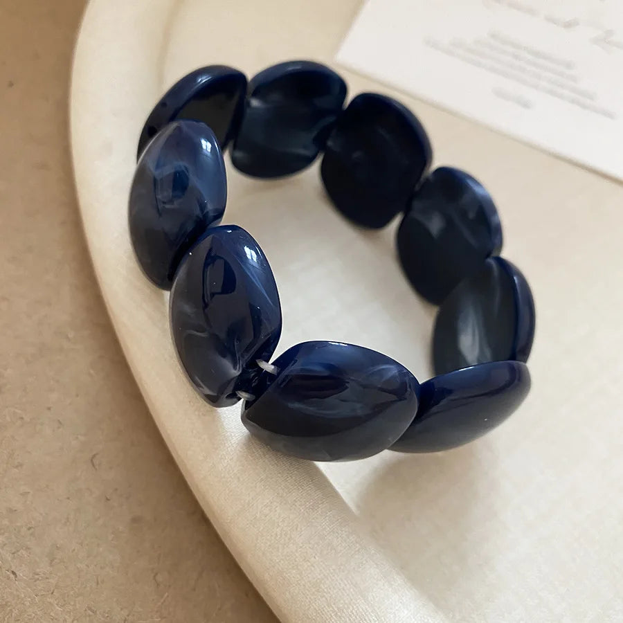 Acrylic Irregular Square Round Beaded Bracelet
