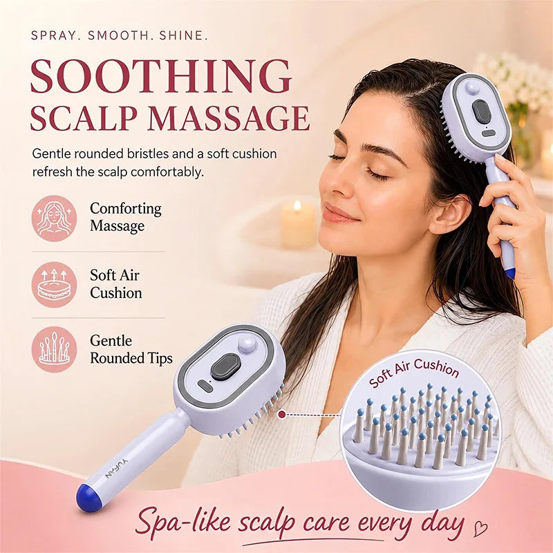 Multifunctional Spray Hair Brush Hydrating Hair Care Brush