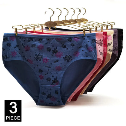 Cotton Underwear Plus Size Briefs Knickers Lady Lingerie 3 Pieces/Lot