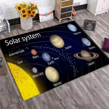 Solar System Rug Planet Galaxy Design Floor Mat