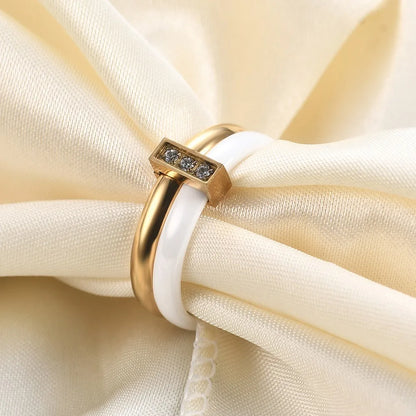 DANA Ceramic Zircon Couple Ring