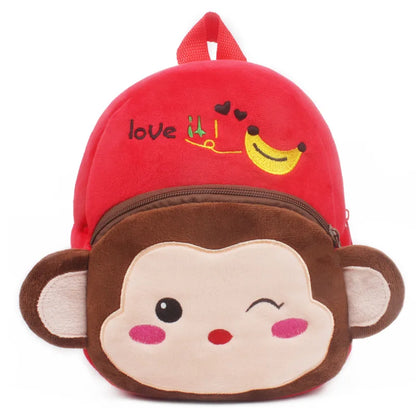 3D School Bags Cartoon Print Plush Kids Backpack Kindergarten Mini Bag