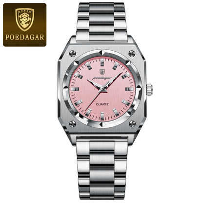 Elegant  Waterproof Stainless Steel Luminous Quartz Watches