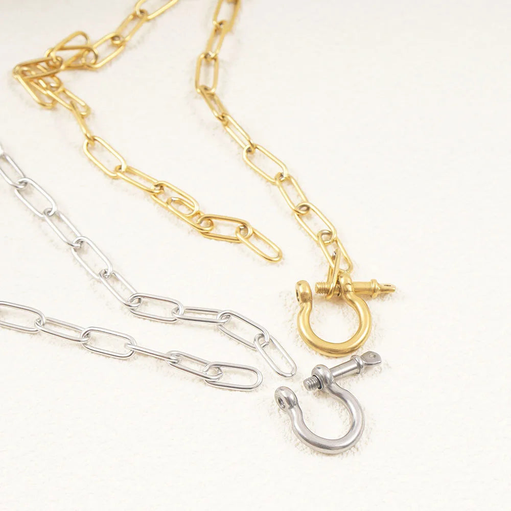 Stainless Steel San Benito Gold/Silver Choker Collar Necklace