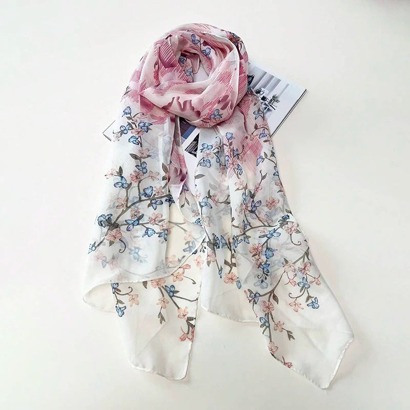 Chiffon Long Silk Scarf Turban