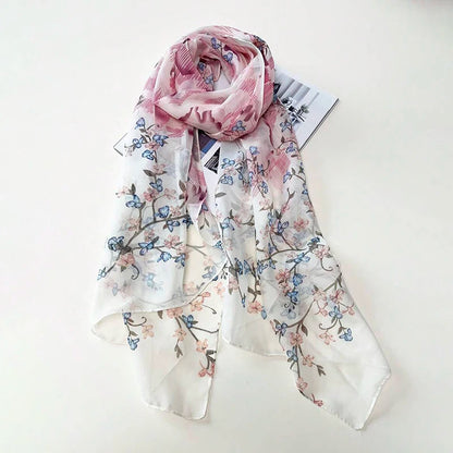 Chiffon Long Silk Scarf Turban