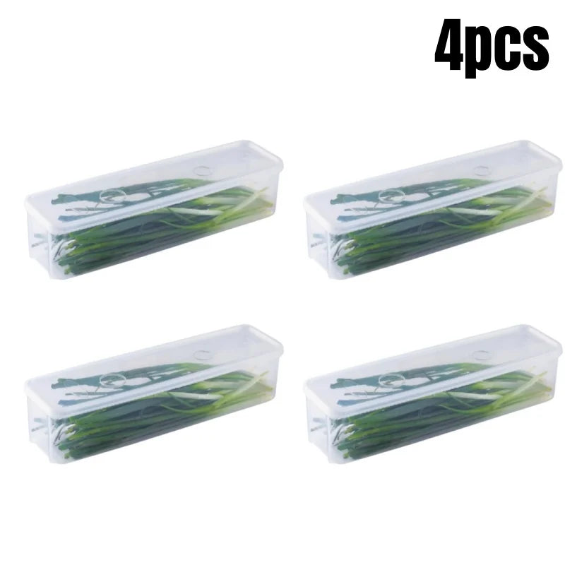1/2/4Pcs Refrigerator Storage Boxes With Lid Plastic