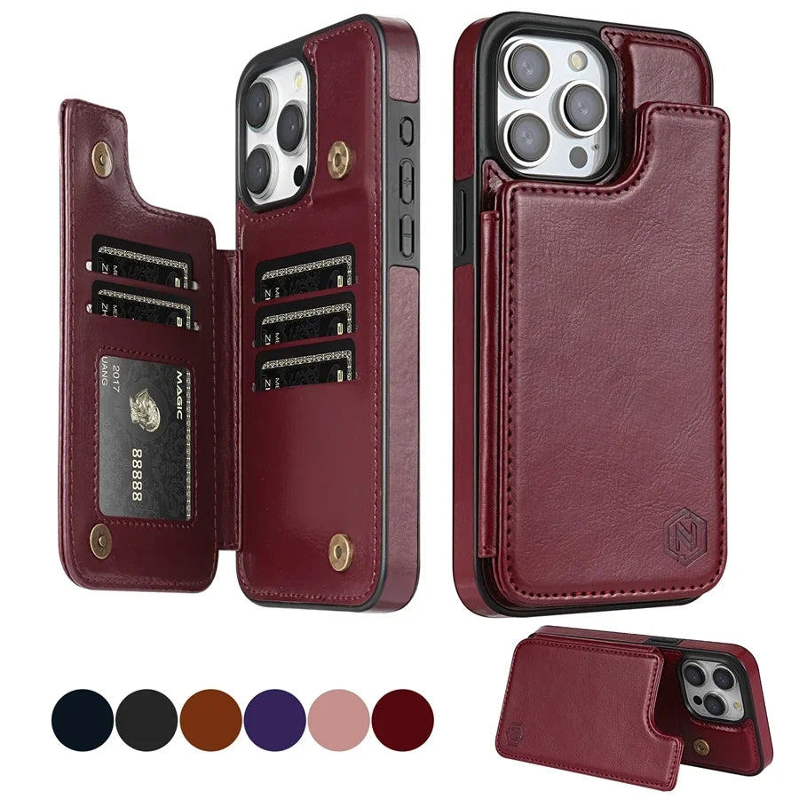 Wallet Layer Protect Magnetic Flip Leather Case Cover