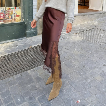 Elegant Hem Side Slit Midi Skirts