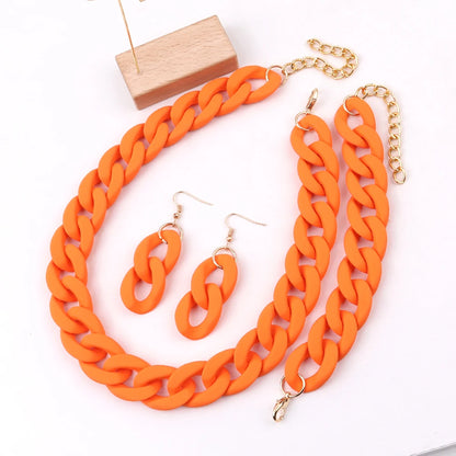 Fish Sheep Acrylic Chunky Chain Choker Necklace