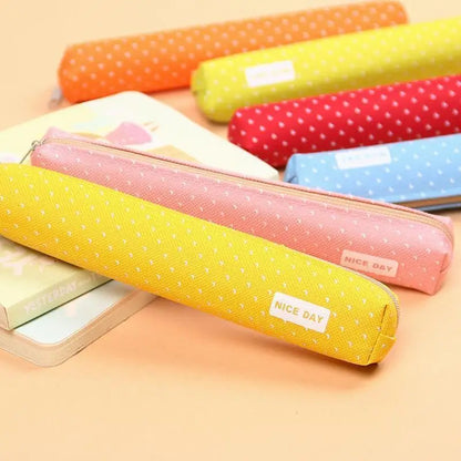 Candy Striped Polka Dot Pencil Case Small