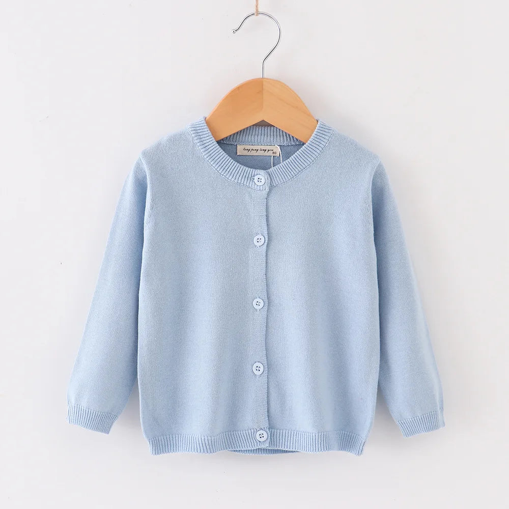 Autumn Baby Cardigan Solid Open Stitch Soft Coats Toddler Knit Jackets