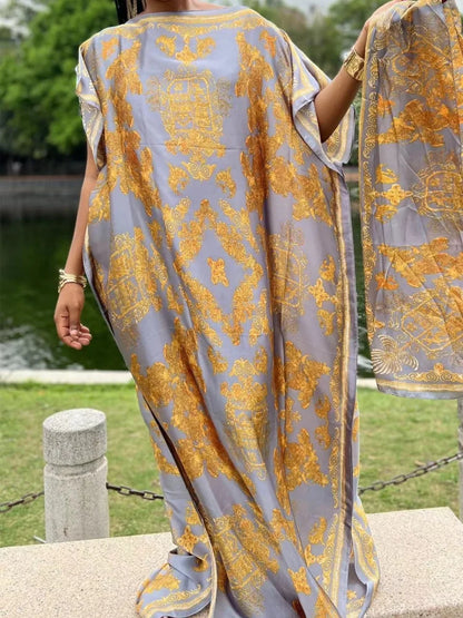 Soft Muslim Silk Satin Long Robe Islam Abayas Dress