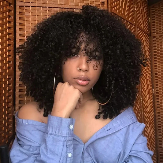 Afro Kinky Curly Soft Fluffy Hair Wigs
