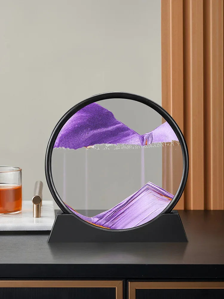 3D Moving Sand Round Glass Deep Sea Home Decoration